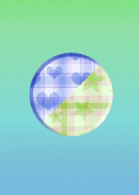 Love lucky half button purple green