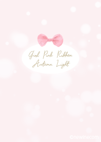 Girl Pink Ribbon Autumn Light.