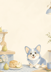 Azure Corgi Pear Scone Kitchen