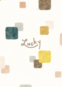 Watercolor square Brown Navy28 Japan