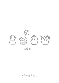 Succulent line illustration 1(white)