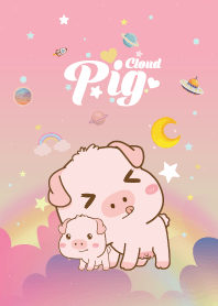 Pig Cloud Galaxy Love Pink