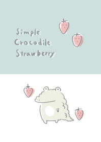 simple crocodile strawberry white gray.