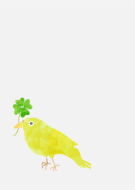Clover and bird on white