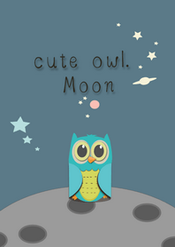 Cute Owl. Moon