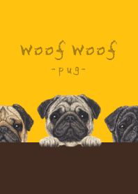Woof Woof - Pug - SUNFLOWER