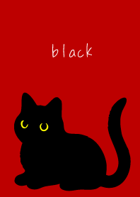 Black Cat Holiday on red & beige