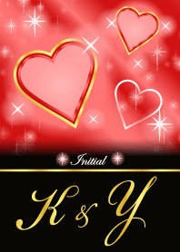 K&Y イニシャル 恋愛運UP!赤×ハート