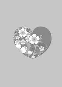 Simple Japanese Pattern Heart Gray