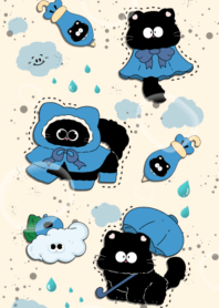 Black cat in the rainy season1