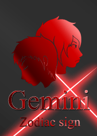 Zodiac signs Gemini Man Red Black2