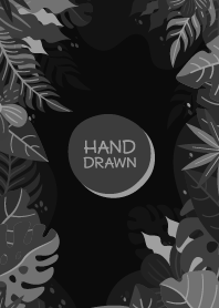 Hand Drawn Floral Black