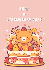 Bear&strawberry cake