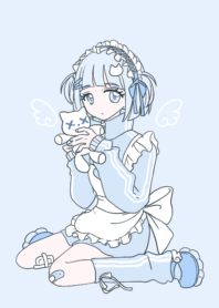 Girl in a light blue jersey