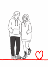 Life with boys&girls RED White