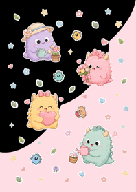 Cute monster Pink&Black.1