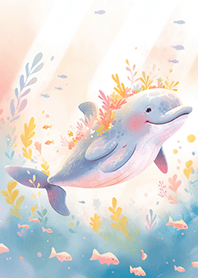 귀여운 손으로 그린 ​​스타일 ❤ 고래