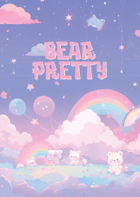 cute bear in balloon party
