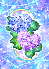 Heart-Shaped Hydrangeas and a Rainbow
