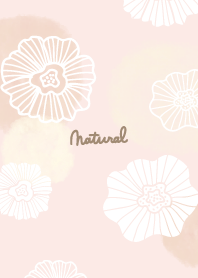 Flower watercolor circle beige12 Japan