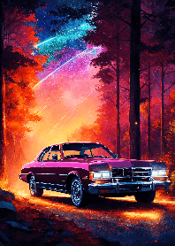 Old timer car in the forest