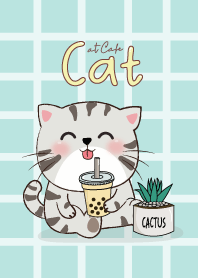 แมวน้อยที่ร้านคาเฟ่ สีฟ้า