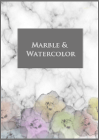 marble & watercolor WHITE