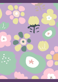 Spring flowers on purple