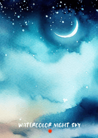 WATERCOLOR-NIGHT SKY MOON 6