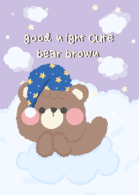 good night cute bear brown