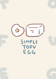 簡單的 豆腐 煎雞蛋 淺褐色的