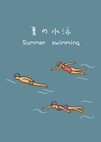 夏季游泳趣(湖水綠)