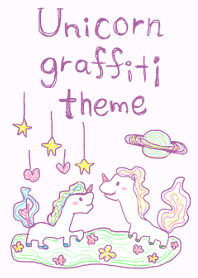Unicorn graffiti theme 3(Purple Base)