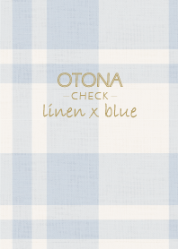Otona Check linen x blue world