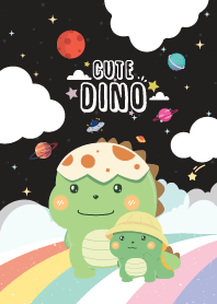 Dinosaur Sky Rainbow Black