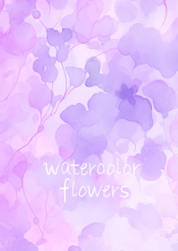 浪漫淡紫水彩花