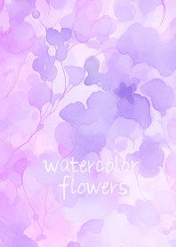 Romantic lilac watercolor flowers