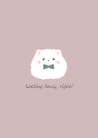 Pomeranian and ribbon -pink- GR