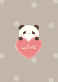 mokomoko heart -panda- mocha dot