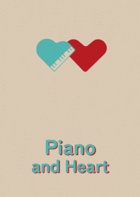 Piano and Heart forest & red