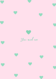 pattern heart (mintpink)