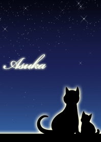 Asuka parents of cats & night sky