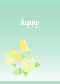 pale yellow rose on blue green JP