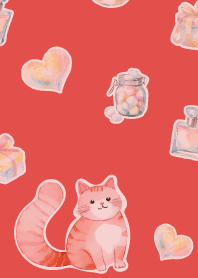 red ガーリーな猫