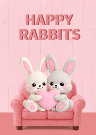 Happy Rabbit: Soft Pink Happiness