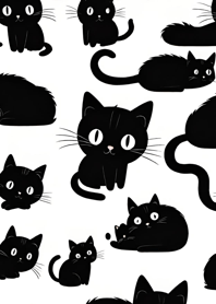 Super Cute Black Cat DBf1A1