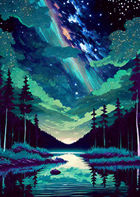 Beautiful starry night view#2094