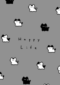 แมว．gray black.