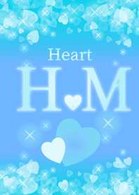 H&Mイニシャル運気UP!幸せのハート青ブルー