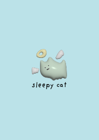 CAT blue cat love cute 3D Theme pastel3